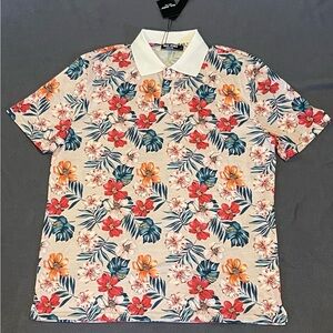 Paul Jones floral polo shirt mens size large‎ NWT
